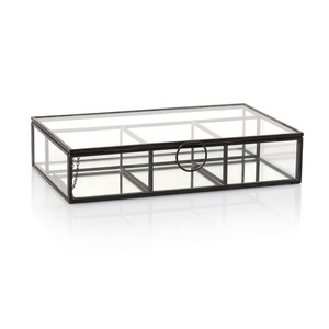 Acrylic <b>Storage</b> Box with Wooden Lid Modern Design Rectangle Shape 21x14x8cm for Kitchen & Bathroom <b>Storage</b> - Product Image 3