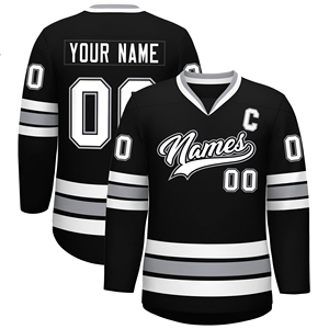 Custom Sublimated Ice Hockey Jersey Men's Full Sleeve <b>Red</b> Black Yellow Striped Mesh Polyester Breathable Apparel - Product Image 3