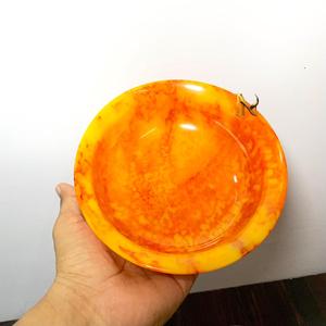 Bol en résine écologique fait main, marbré orange et jaune, design classique poli pour le service des aliments, mariage, Uttar Pradesh MN EXPORTS - Product Image 1
