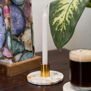 Genuine Mother of Pearl Shell Inlay <b>Tealight</b> Candle <b>Holder</b> Natural Capiz Shell Handmade Eco-Friendly Christmas Home Decor - Product Image 2