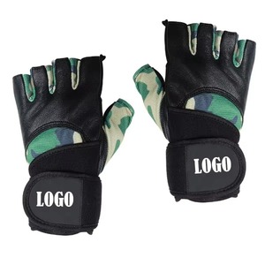 Guantes de Levantamiento de Pesas Amara de Cuero Genuino, Unisex, Medios Dedos, con Logotipo y Color Personalizados para Entrenamiento Físico, Venta al Por Mayor - Product Image 1