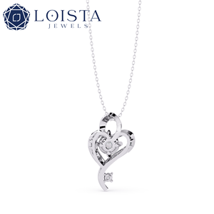 Pendentif personnalisé plaqué or 18 carats, style tendance et mignon, fantaisie, léger, pour un usage quotidien, pour femmes, diamant de laboratoire taille brillant rond - Product Image 3