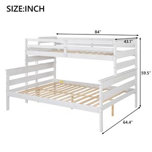 Letto a Castello in Legno Bianco Twin XL Sopra Queen con Scala (Vecchio SKU GX000446AAK) - Product Image 5