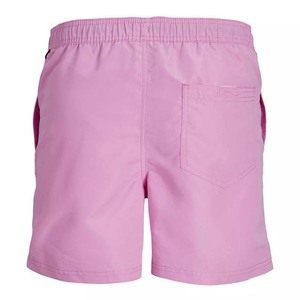 Short de bain décontracté pour homme en toile écologique jaune uni, taille mi-haute élastique, séchage rapide, longueur courte - Product Image 3