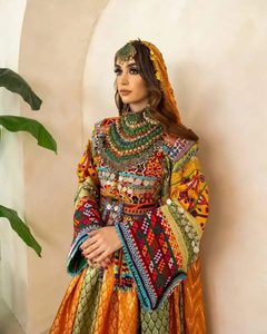 Robes afghanes traditionnelles Kuchi pour femmes, manches longues, patchwork de pièces de monnaie anciennes, brodées, style vintage, prix de gros - Product Image 5