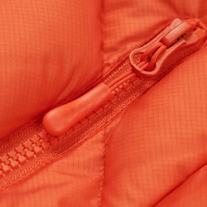 Unisex Orange Hooded Puffer <b>Jacket</b> Zipper Closure Windproof Casual Winter Eco-friendly Cotton Filled Thick Regular Fit Solid - Product Image 5