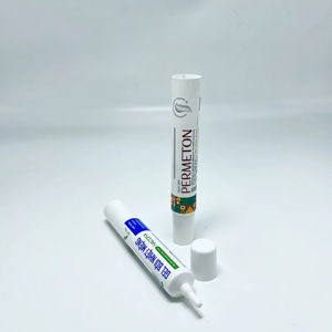 Tubo de Plástico PE Moderno para Envasado de Ungüentos Multiusos, Impresión Offset de 8 Colores con Tapa Blanca Brillante Larga - Product Image 1