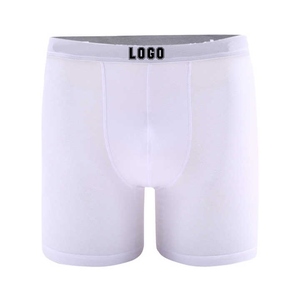 Calzoncillos bóxer sin costuras de cintura media para hombre, de spandex, transpirables, de punto, de secado rápido, con logo personalizado, lisos, para uso diario, al por mayor - Product Image 1