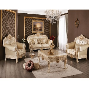 Juego de Sofás de Lujo Estilo Francés para Sala de Estar, Compre Artículos de Decoración para el Hogar de Primera Calidad, Clásicos y Populares para el Salón - Product Image 1
