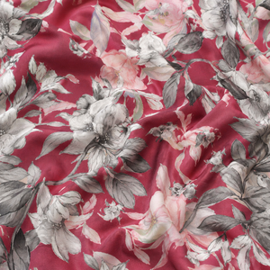 Tela de Rayón con Estampado Floral Rosa, Textil Tejido con Patrón Personalizado para Prendas de Vestir - Product Image 3
