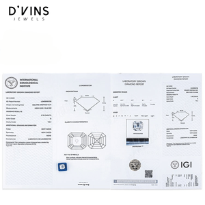 เพชร D'vins Jewels ทรง Asscher แบบหลวม เพชร CVD HPHT ที่เพาะเลี้ยงในห้องปฏิบัติการ - Product Image 5