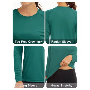 Haut de sport pour femme à haute élasticité, ajusté, séchage rapide, en Spandex, vêtement de fitness OEM vierge - Product Image 2