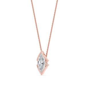 Marquise <b>Step</b> Cut Lab Created Diamond Pendant 1.52 CTW 10K Yellow Gold Setting Elegant Jewelry Necklace For Women Special Occasi - Product Image 2