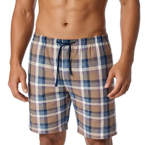 Shorts de bain décontractés pour hommes à carreaux, taille mi-haute avec cordon de serrage, style Bermuda - Product Image 6