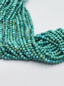 Cuentas Redondas Lisas de Turquesa Natural de Arizona de 4 mm, Hilo de Cuentas Sueltas de Aproximadamente 14 Pulgadas para la Fabricación de Joyería China al por Mayor - Product Image 2