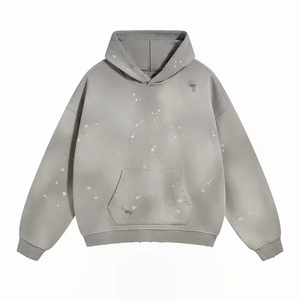 Sweat à capuche lourd pour homme, personnalisé avec logo en relief, impression numérique et design perlé, 100 % coton, vente en gros, haute qualité, collection hiver - Product Image 1