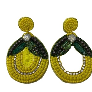 Pendientes de gota de escorpión de Mardi Gras hechos a mano con cuentas para mujeres y niñas hermoso nuevo diseño de bordado de estilo moderno de la India - Product Image 2