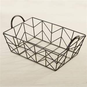 Wire Basket With Wooden Handles For Easy Carrying And Stylish Home <b>Storage</b> Solution With Modern Look - Product Image 1