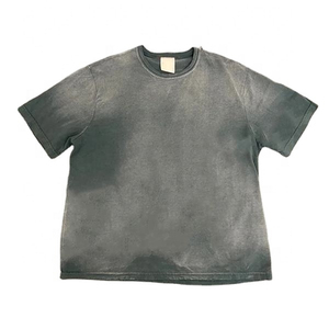 Camiseta de Felpa con Lavado Ácido Sólido Vintage Personalizada para Hombre, Unisex, Corte Regular, Estilo Urbano, Lavado a la Piedra, 100% Algodón Ecológico - Product Image 2