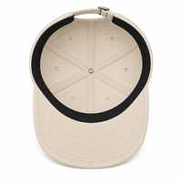 Casquette beige à 5 panneaux, broderie 3D étoile, visière plate, étiquette tissée en acrylique, logo personnalisé, style streetwear