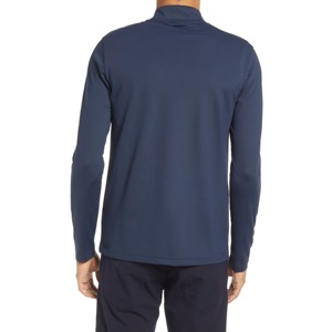 Sudadera de punto para hombre, azul marino, con cremallera de un cuarto, manga larga, corte deportivo, de secado rápido, cuello alto, ajuste regular - Product Image 6