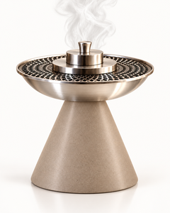 Brûleur d'encens Oud moderne en acier inoxydable durable et écologique, style Jali arabe, avec un design inspiré du Moyen-Orient - Product Image 1