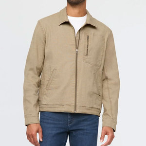 Blouson bomber en toile imperméable de couleur unie, style zippé, vente en gros à prix abordable pour la vente en ligne - Product Image 3