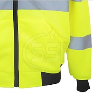 Heavyweight Safety Hoodie with Reflective Design Waterproof Customized Logo for Cooler Weather Workwear - Product Image 2