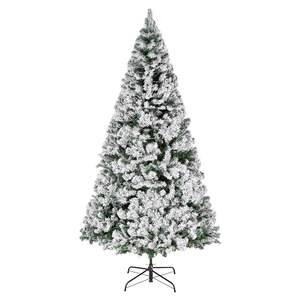 Sapin de Noël artificiel floqué pré-éclairé de 2,2 m avec 470 lumières LED colorées, 11 modes d'éclairage, 1346 pointes de branches pour la maison et le bureau - Product Image 1