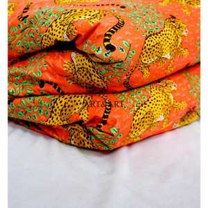 Tissu en coton imprimé à la main indien, motifs animaux et jungle, best-seller, pour quilting, oreillers, rideaux, couture de chemises et vêtements pour hommes - Product Image 2