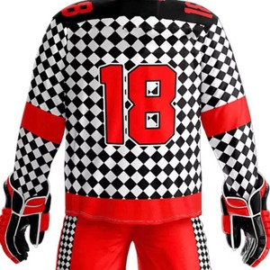 Uniformes de Hockey sobre Hielo Impresos Transpirables de Alta Calidad, Ropa de Equipo Unisex, 100% Poliéster, Secado Rápido, Conjunto Corto, Nombre del Equipo Personalizado - Product Image 5