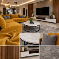 Ensemble de meubles de salon Vantel, canapé et table basse de luxe pour l'hôtellerie et les propriétés en location