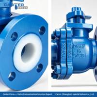 Katup Bola Berlapis Fluor PTFE/PFA Baja Karbon Baja Tahan Karat Flens Wafer Ulir Roda Gigi Cacing Elektrik Pneumatik Anti-korosi