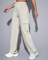 Pantalon cargo en jean déchiré taille haute coupe droite pour femme grande taille, longueur genou, couleur unie, en coton délavé, décontracté, été
