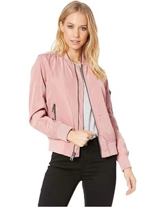 Chaqueta Bomber Rosa para Mujer, Manga Larga, Cierre de Cremallera, Impermeable, Resistente al Viento, Color Sólido, Tejido de Poliéster, para Otoño - Product Image 3