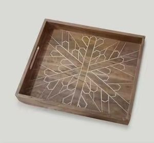 Juego de bandejas apilables de bambú con asas, bandeja de madera para desayuno, organizador de cocina, bandeja para servir en el hogar y hotel - Product Image 6