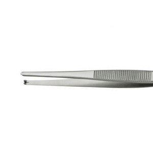Pince à tissus manuelle de qualité supérieure pour dissection, 4,5 po (11,43 cm), à bout arrondi, 1x2 dents, droite, anatomique - Product Image 5