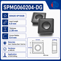 SPMG060204-DG SP1251B Plaquette de foret en carbure revêtue PVD pour acier, acier inoxydable, fonte, perçage CNC avec dureté de 90 HRA