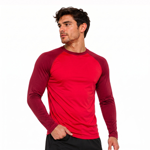 T-shirt de compression à manches longues pour homme en spandex, best-seller, séchage rapide, extensible, pour toutes les saisons, idéal pour la remise en forme et l'entraînement - Product Image 1