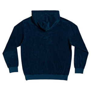 Men's <b>Navy</b> Blue Terry Hoodie Regular Fit Solid Color Casual Sweatshirt With Pocket Knitted Cotton Autumn Wear - Product Image 2