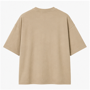 Custom Desert Tan Compact Cotton Boxy <b>Mens</b> Oversized Short Sleeve Crew Neck T-Shirt MTS-OVR-0023 - Product Image 2