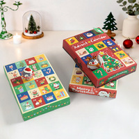 Boîte de calendrier de l'Avent pliable 24 jours à ouverture surprise, vide, pour emballage cadeau de Noël, jouets, collations et bonbons