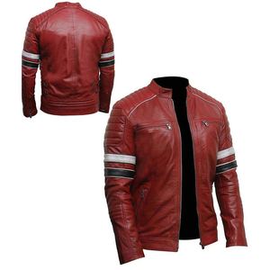 Chaqueta de cuero elegante para hombre, abrigo de invierno con cuello alto, estilo motociclista, informal, para exteriores, manga larga, cremallera frontal, prenda exterior de cuero grueso - Product Image 4