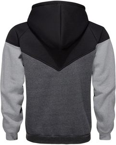 Custom Three-Tone Patchwork Men's Hoodie V-<b>Shape</b> Color <b>Block</b> Fleece Pullover Casual Streetwear Sweatshirt - Product Image 4