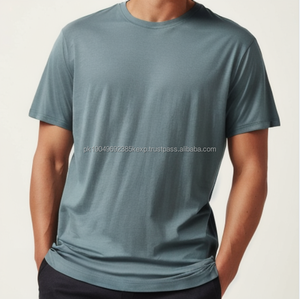 T-shirt pour homme de haute qualité, confortable, mélange de polyester et de coton, coupe ample, style décontracté pour le sport, avec logo personnalisé et design contrasté - Product Image 1