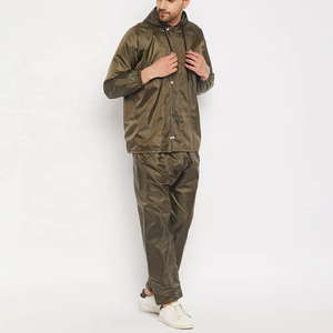 Ensemble imperméable pour homme, veste et pantalon à capuche vert olive, coupe classique, pour toutes les saisons, vêtements d'extérieur - Product Image 2