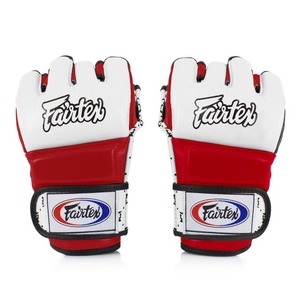 Nuevo Modelo de Guantes de MMA Fairtex Blancos y Rojos, de Cuero Profesional, con Palma Abierta, Correa Ajustable, Equipo de Combate, Entrenamiento y Sparring de Muay Thai - Product Image 1