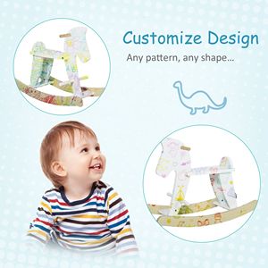 Cavallo a Dondolo Tradizionale in Legno, Giocattolo Senza Tempo Bianco per Bambini 3-6 Anni, Regalo Perfetto per Natale o Compleanno - Product Image 4