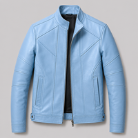 Veste en cuir d'agneau véritable pour homme, modèle bomber, hiver 2024, multicolores, pour moto, grandes tailles, prix bas
