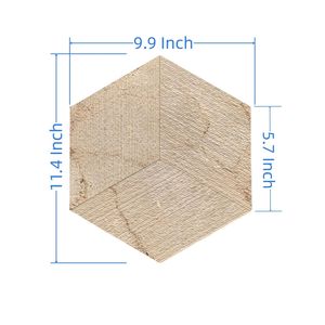 Mármol Hexagonal Dorado Amarillo Beige, Piedra Natural con Acabado Texturizado FS y Diseño Acanalado 3D para Decoración de Paredes - Product Image 2